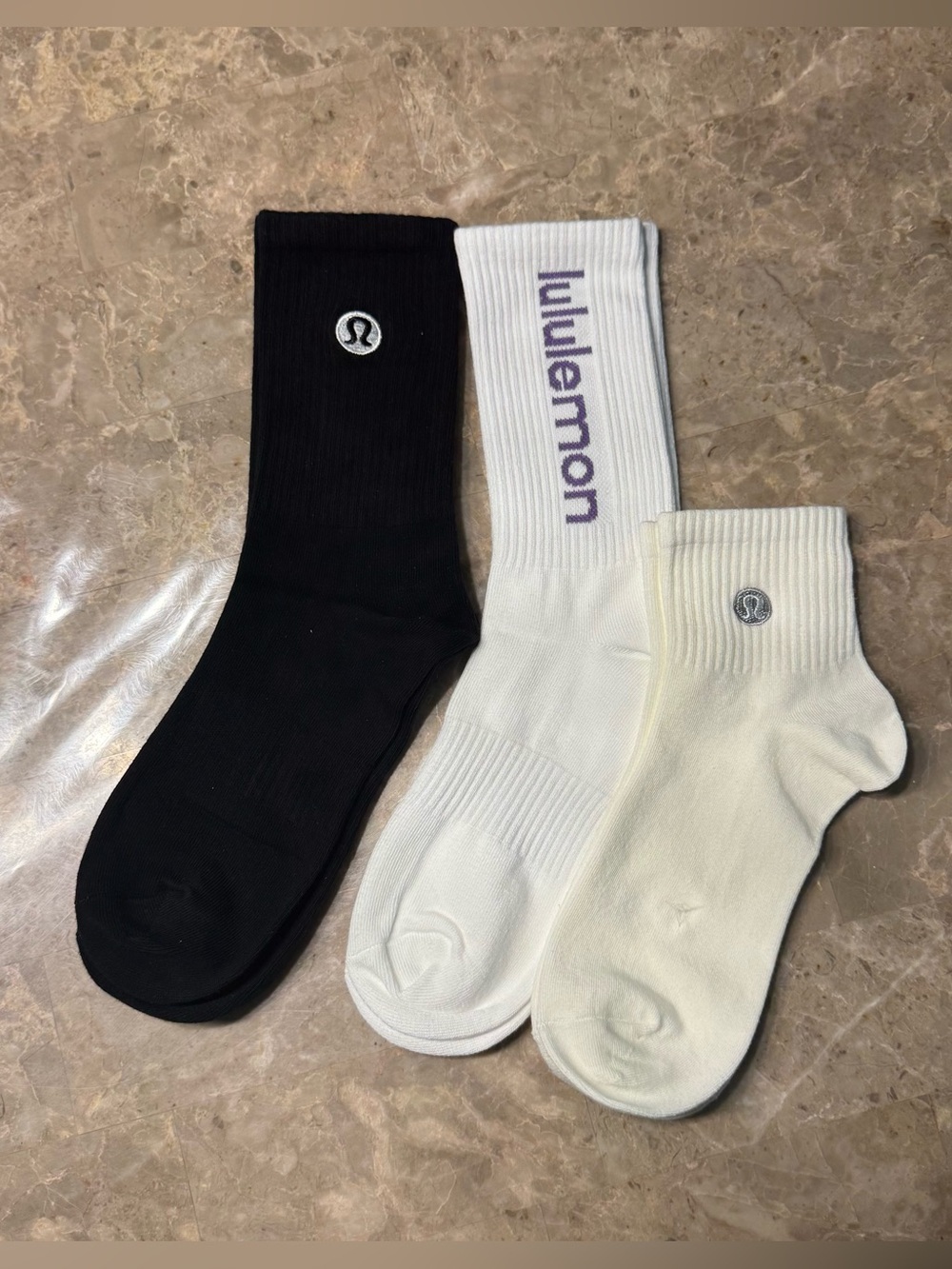 New Women’s Lululemon Athletica Socks 
3 pairs Size Medium Daily Essential Socks
